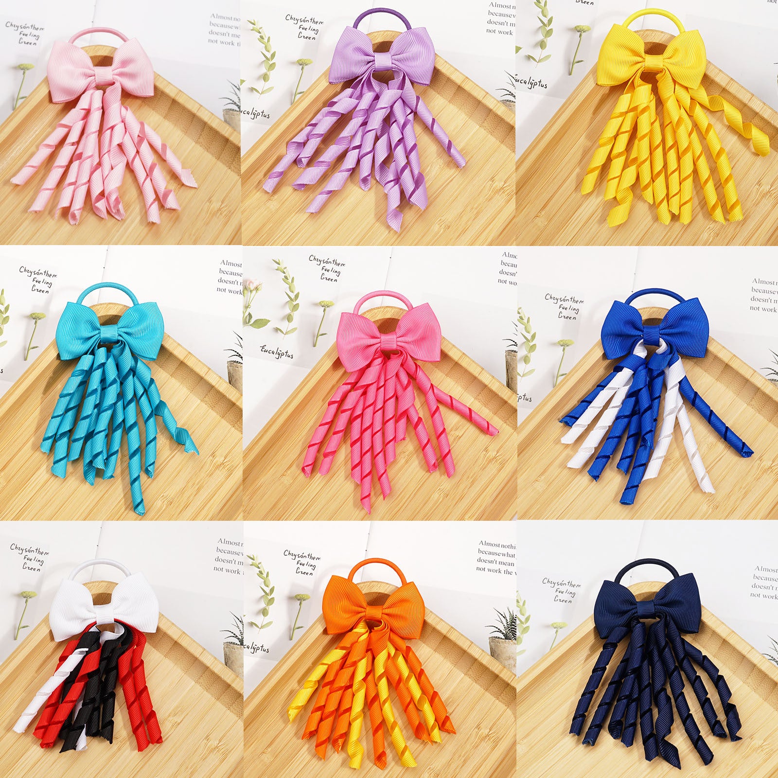 Wholesale Bowknot Tassel Coil Thread Strip Hair Scrunchies